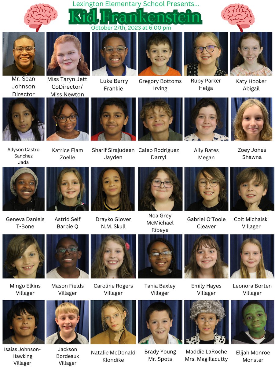 Taryn Jett (@missjettlex2) on Twitter photo Lexington Elementary has a stellar cast for Kid Frankenstein! You do not want to miss their performance this Friday, October 27th at 6:00 pm! <a href="/lexingtonelemsc/">Lexington Elementary School</a> <a href="/LexingtonOne/">Lexington County School District One</a> Lexington Elementary has a stellar cast for Kid Frankenstein! You do not want to miss their performance this Friday, October 27th at 6:00 pm! <a href="/lexingtonelemsc/">Lexington Elementary School</a> <a href="/LexingtonOne/">Lexington County School District One</a>