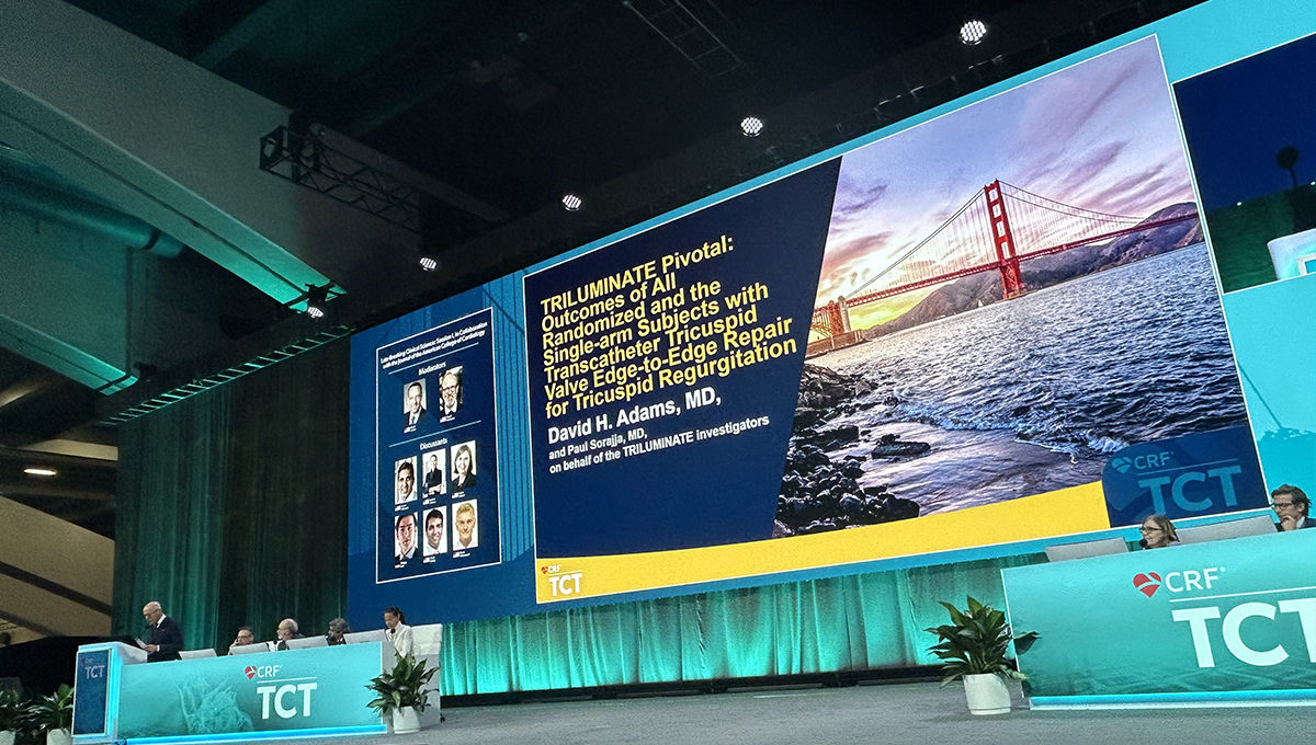 TCTMD (@tctmd) on Twitter photo At #TCT2023, <a href="/PinakShahMD/">Pinak Shah, MD</a>, <a href="/djc795/">David J. Cohen, MD, MSc</a>, <a href="/hahn_rt/">RTHahnMD</a>, <a href="/PhilippLurz/">Philipp Lurz</a>, and others discussed new data from the TRILUMINATE trial, which indicates that tricuspid TEER is safe and effective for patients with severe TR.
tctmd.com/news/more-tril… At #TCT2023, <a href="/PinakShahMD/">Pinak Shah, MD</a>, <a href="/djc795/">David J. Cohen, MD, MSc</a>, <a href="/hahn_rt/">RTHahnMD</a>, <a href="/PhilippLurz/">Philipp Lurz</a>, and others discussed new data from the TRILUMINATE trial, which indicates that tricuspid TEER is safe and effective for patients with severe TR.
tctmd.com/news/more-tril…