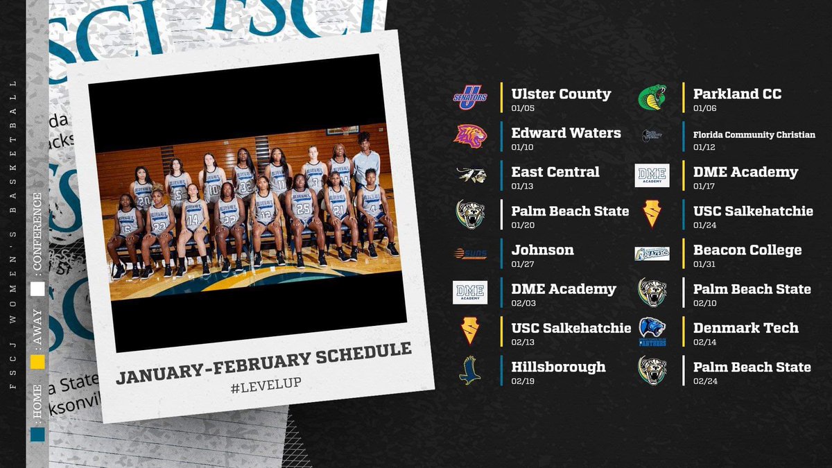 FSCJWBB's tweet photo. Schedule released for FSCJ 2023-24 women’s basketball season. The fun begins in just 10 days. Come out, support and be a part of history in the making. 🌊🏀#NJCAAD2 #LevelUp https://t.co/dMU9HNIrAq
