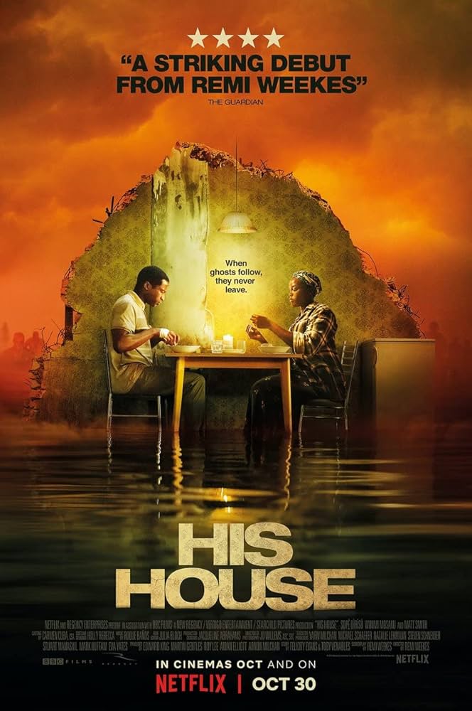 Rewatching HIS HOUSE. Directed by Remi Weekes. 
The second watch is a joy too.

“After all we’e endured, after what we have seen…what men can do, you think it is bumps in the night that frighten me? You think I can be afraid of ghosts?”

SOOOO GOOD! 

#Horror #BlackHorror