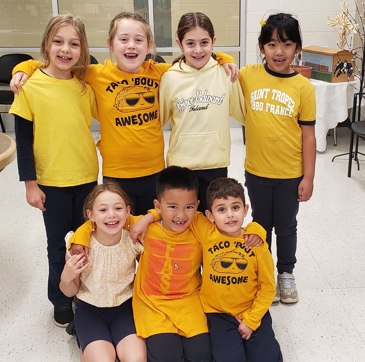 oloaces's tweet photo. Students at OLOA wore yellow today to support Walk to School Day, to help save the environment. As students walked to school they were met with music playing and our Eco team cheering them on. Thank you to our Eco team and staff leaders for organizing this event. #hwcdsb https://t.co/lgz1UnjEjy