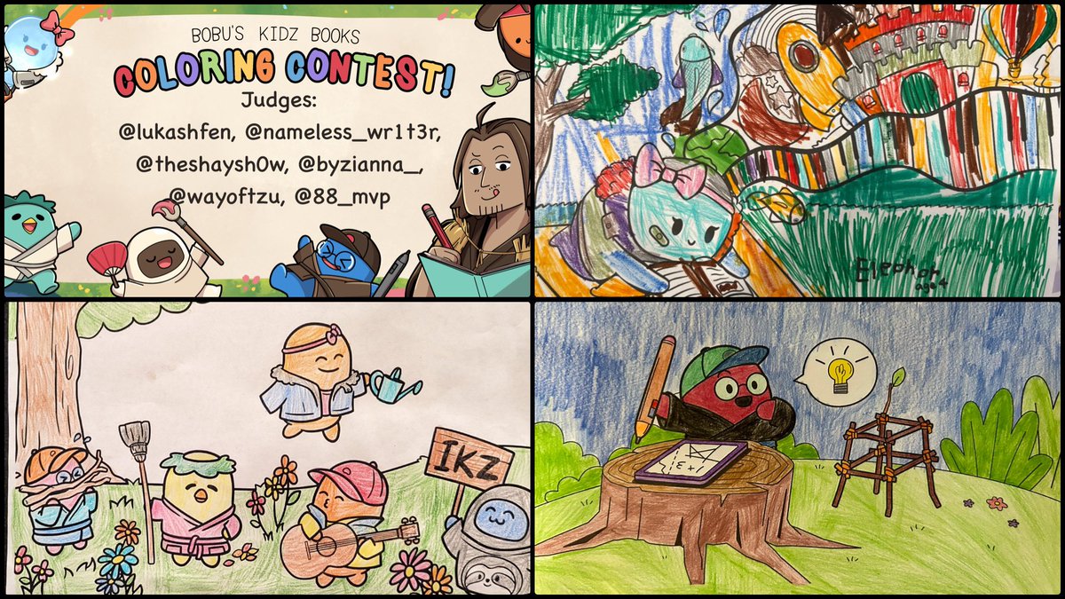 NiQ_108's tweet photo. 🎉 Congratulations to the winners of the @BobuKidzBooks coloring contest!

Each represents a different age (4, 6, &amp; 10) &amp; these young artists will be featured in the books!

This was so much fun!
Thank you parents!
Thank you judges!
Thank you artists! https://t.co/HStg5KeHtb