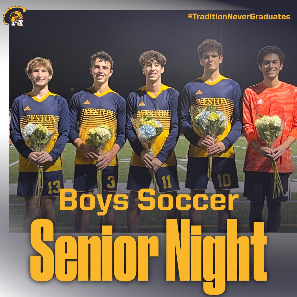 Thank you and congratulations to our Senior Boys Soccer Players. We appreciate your dedication and commitment to our program and school! #TrojanPride