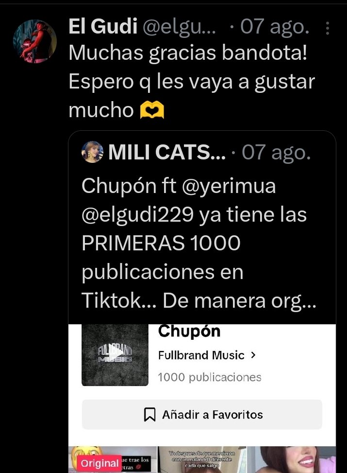 la_turbiacats's tweet image. KHEEEE!!! HASTA AHORA VENGO A FIJARME QUE DIEGO ME REPOSTEÓ JAJA
🥹 CUANDO CHUPON LLEGABA A LAS PRIMERAS 1000 PUBLIS EN TIKTOK ... 🥹 Recuerdo que antes de eso yo me veía todos los tiktoks y les daba like jaja ahora con tantos es imposible.   
#ConTo #fullbrand #turbiasunidas