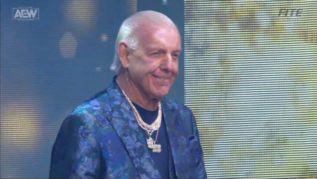 WrestleOps's tweet photo. Ric Flair has arrived in AEW. #AEWDynamite https://t.co/SkUMbnhxZn