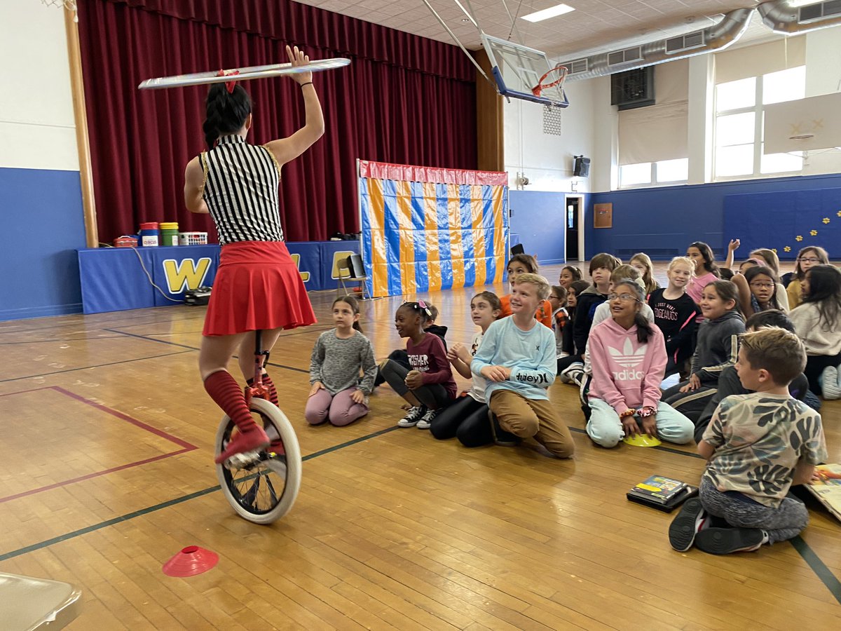 DLemkeWSS's tweet photo. We had fun working with the National Circus Project today. These tricks take lots of hard work and practice! 🎪 https://t.co/rWkTRGG8AR
