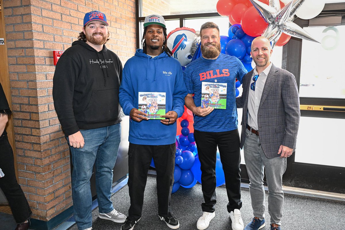 CR3_Author's tweet photo. What a day! @StevieJohnson13, @ZRMcCabe and I were joined by Ryan Fitzpatrick for a school visit and reading of our next book, “The Legend of FitzMagic—Mr. Nomadic,” which will launch in November. 

Fitz will promo the book briefly during the Bills-Bucs pregame show. #BillsMafia https://t.co/bhh3ZUtXum