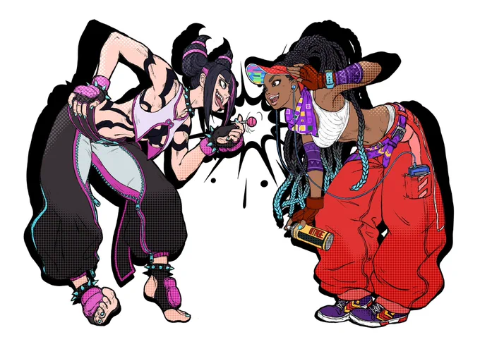 #女の子二人のイラストを貼る見た人もやる