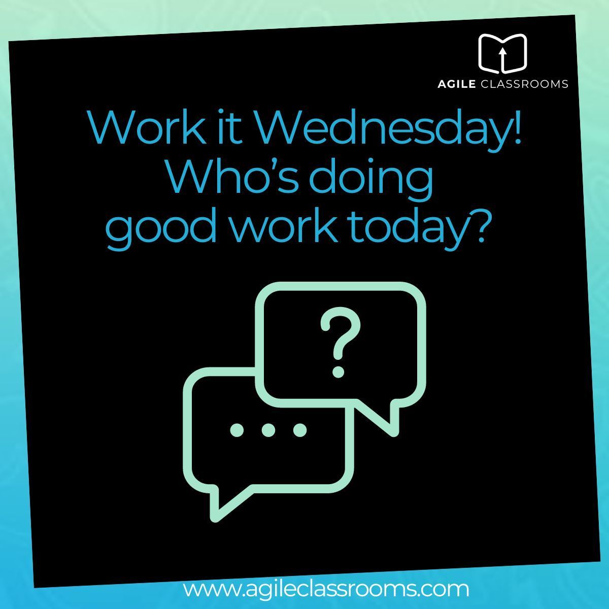 AgileClassrooms's tweet image. Midweek check-in! What&apos;s working this week? Who&apos;s doing good work?! Share below so we can celebrate with you! Bonus! Explore #AgileClassroom articles for ideas and support for your good work! #Getit 🎉 buff.ly/3FxnlDu
