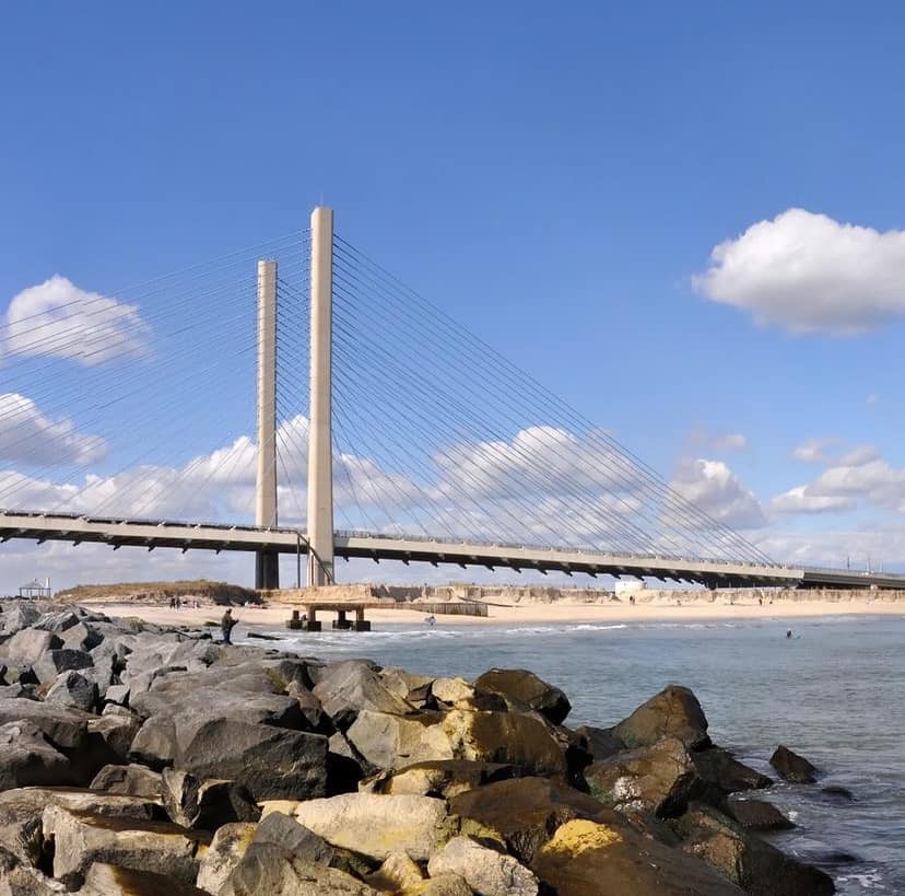 What we consider to be the gateway to the Quiet Resorts and a beautiful local landmark, the Indian River Inlet Bridge wasn’t always like how you see it today.
The first bridge to span the Inlet was much smaller, opened in 1934, and made out of timber. 
📷: beyonddc