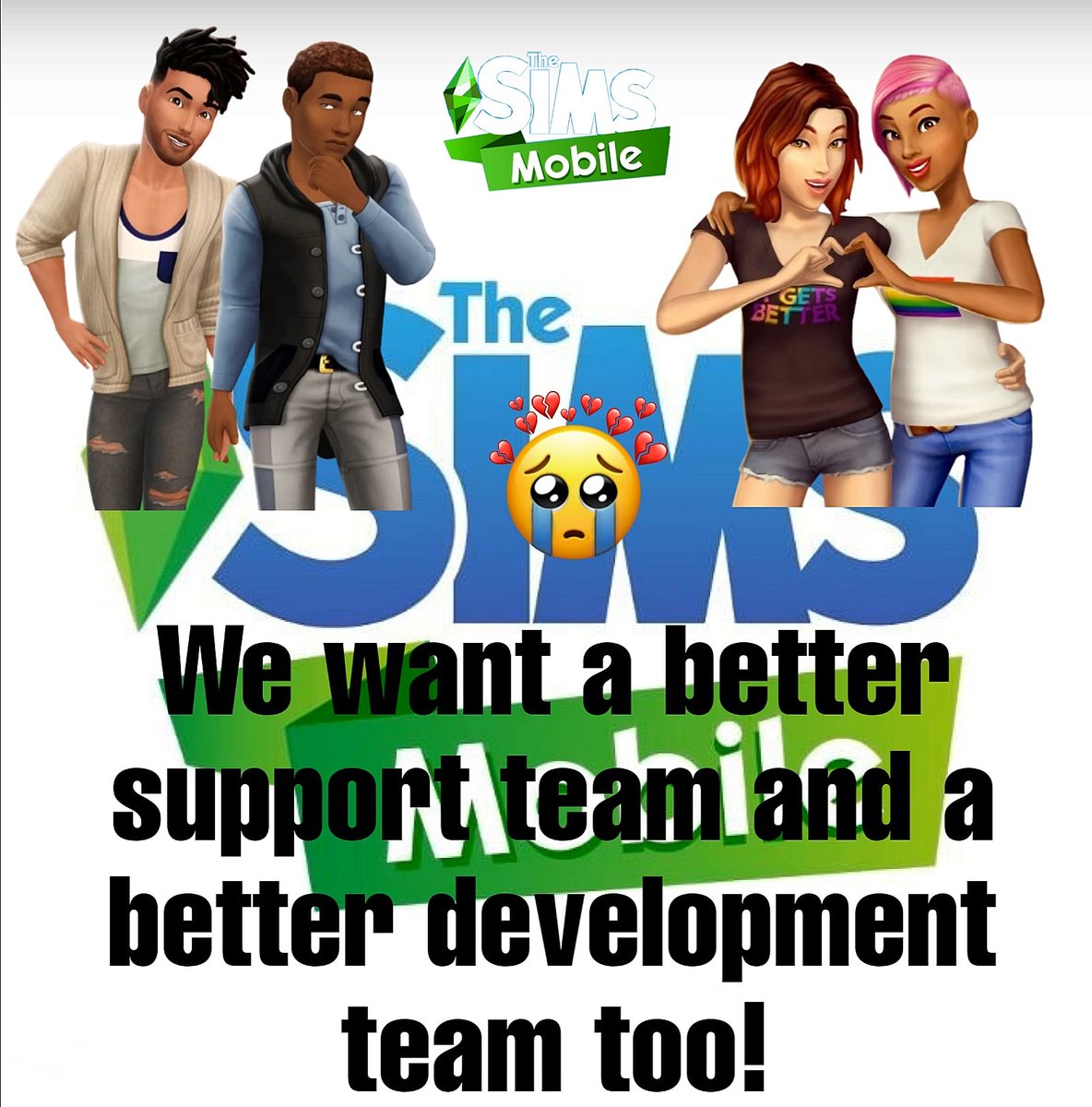 themobile_spear's tweet image. Sadness, helplessness and feelings of hopelessness or despair, this is what has been happening to us players in recent weeks. No one from Team TSM can hear the cries for help😥The game is in complete disrepair and nobody at EA cares! @TheSimsMobile #TheSimsMobileRIP @EA @EAHelp