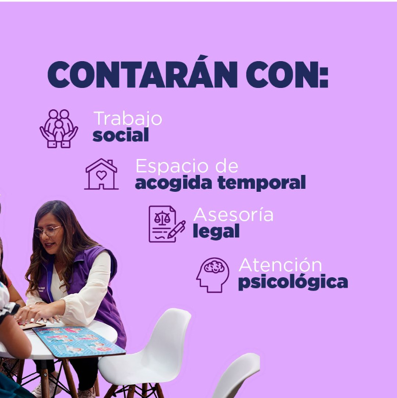 ComunicacionEc's tweet photo. Trabajamos en políticas y acciones articuladas para combatir la violencia contra  mujeres, niñas, niños y adolescentes. Con una inversión de 700 mil dólares entregamos 8 #CentrosVioleta en el país. 

#NuestroTrabajoContinúa