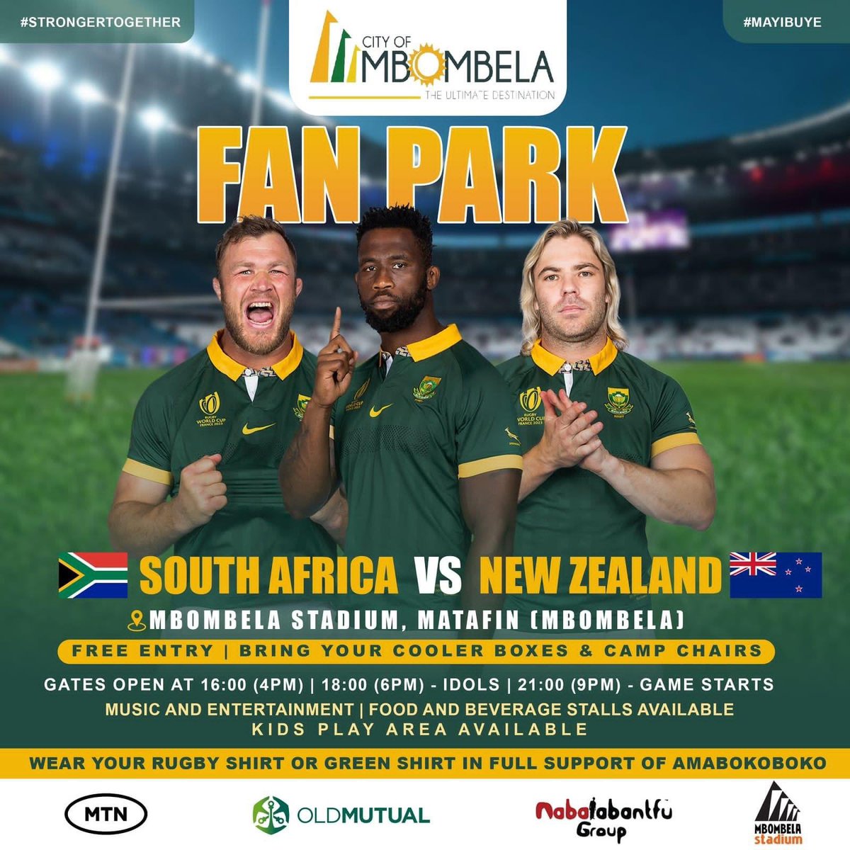 GCISMpumalanga's tweet photo. Fan Park @CityofMbombela in @EhlanzeniM #StrongerTogether #GoBokke #RWC23 #LeaveNoOneBehind #LetsGrowMpumalangaTogether https://t.co/Jmv3gdXK2L