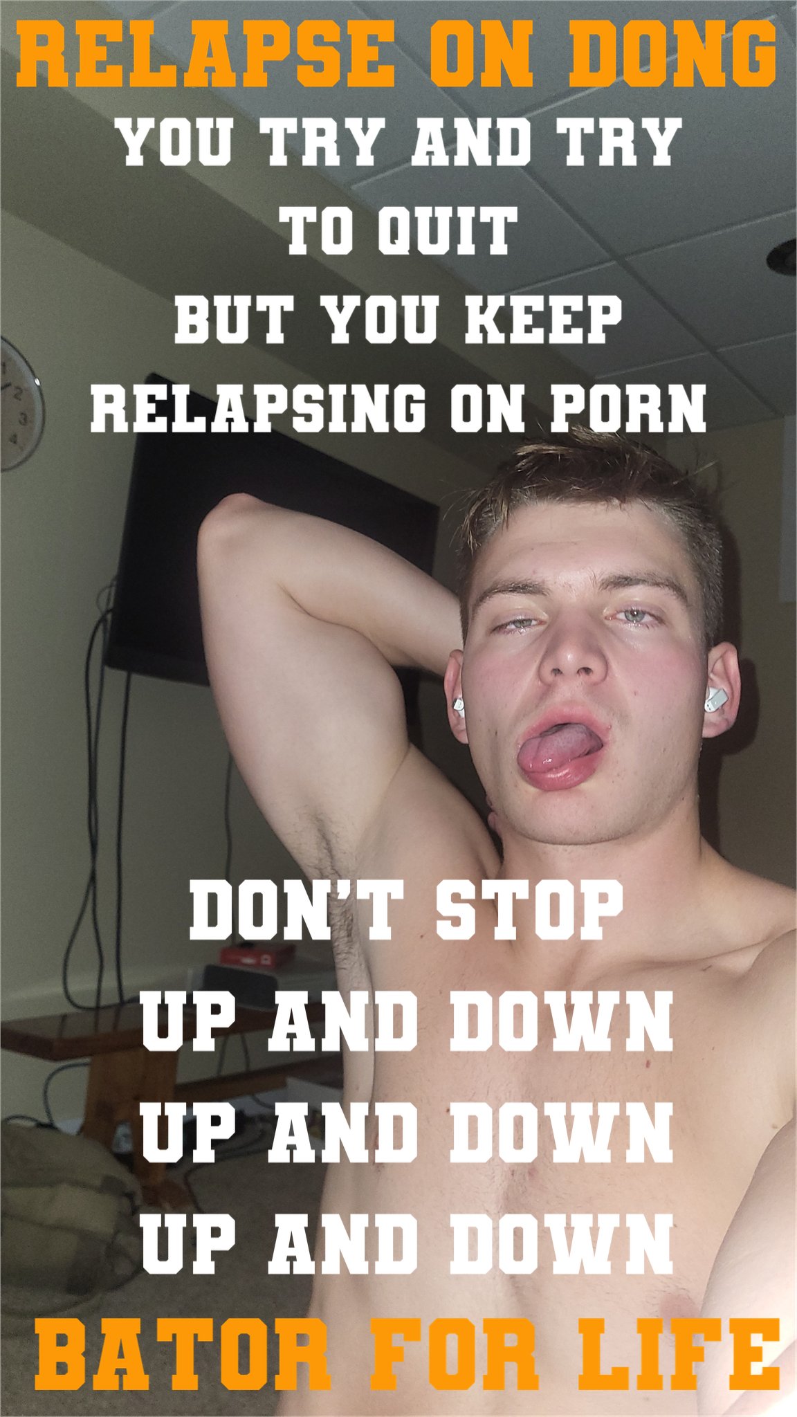 Goon Cap Master (13k) on X: RELAPSE ON DONG 😵‍💫 You Try to quit but you  keep relapsing on porn 😵‍💫 Dont stop 🍆 UP AND DOWN 🍆 Bator for Life  batorpride 
