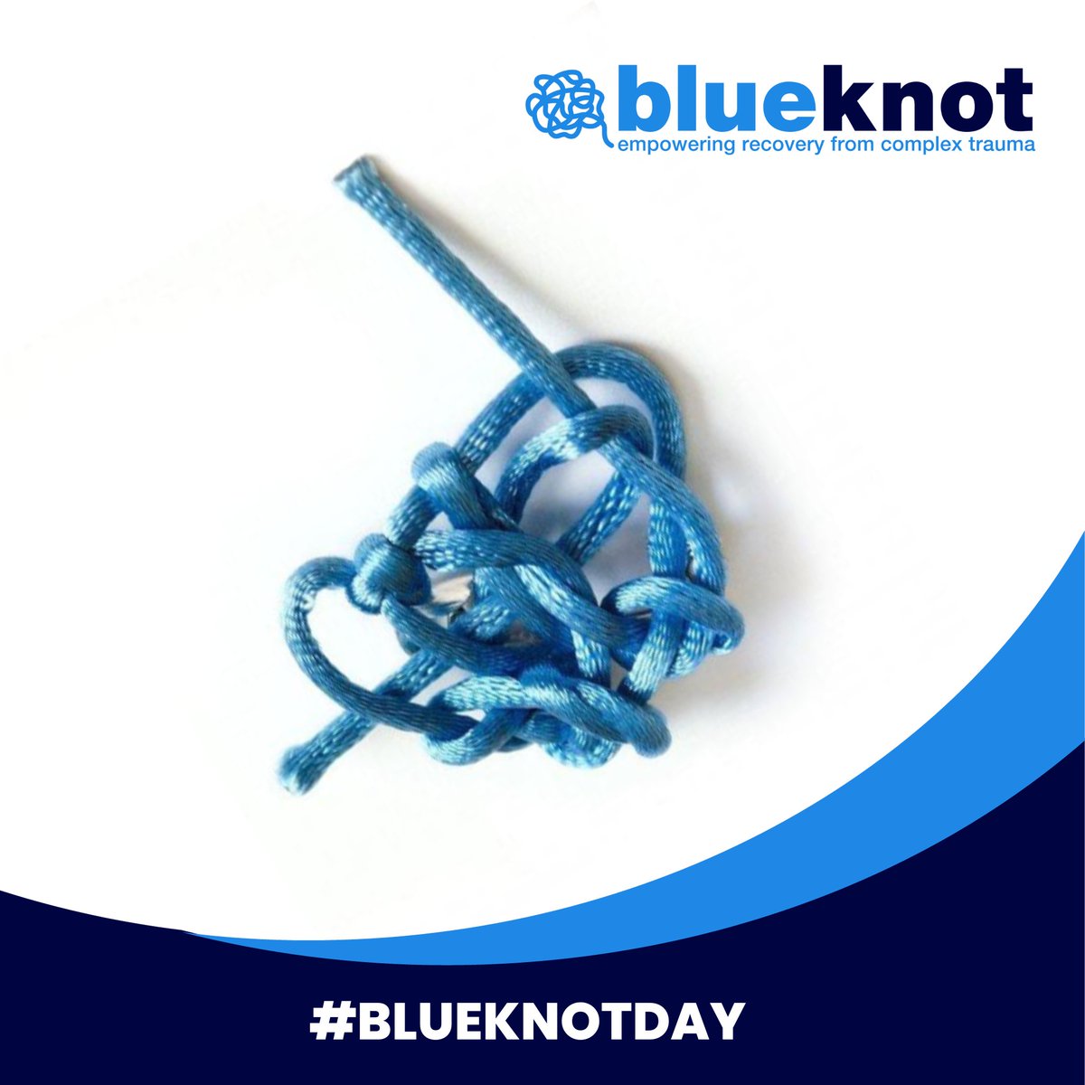 Today is #BlueKnotDay. Join us as we wear a blue knot in support of more than 5 million Australian adults who have experienced complex trauma. #BlueKnotFoundation
