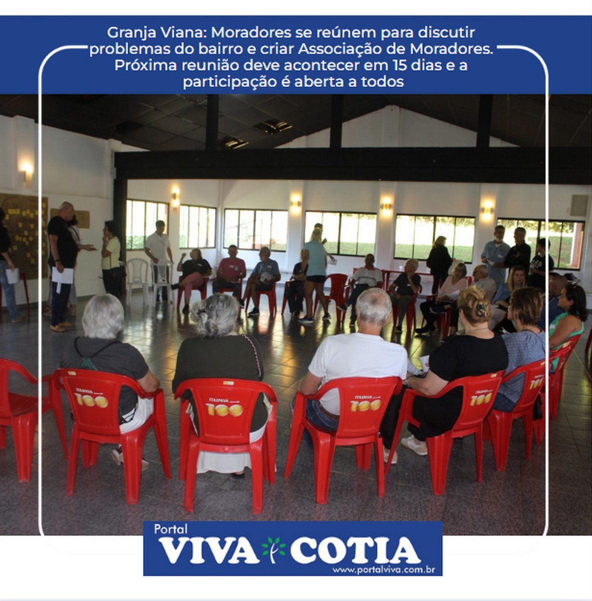 portal_viva's tweet image. Granja Viana: Moradores se reúnem para discutir problemas do bairro e criar Associação de Moradores. Próxima reunião deve acontecer em 15 dias e a participação é aberta a todos. Saiba mais em portalviva.com.br/post/granja-vi… #granjaviana #portalviva #reunião #moradores #associação
