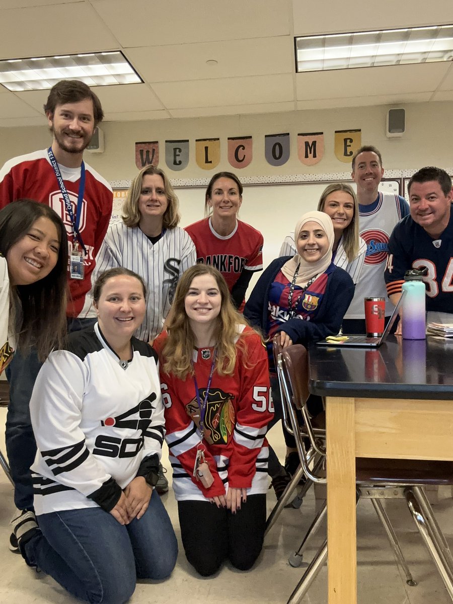 Spirit day 3 was jersey day! The 6th grade teachers understood the assignment! <a href="/CenturyWildcats/">Century Junior High</a> #jerseyday #osd135
