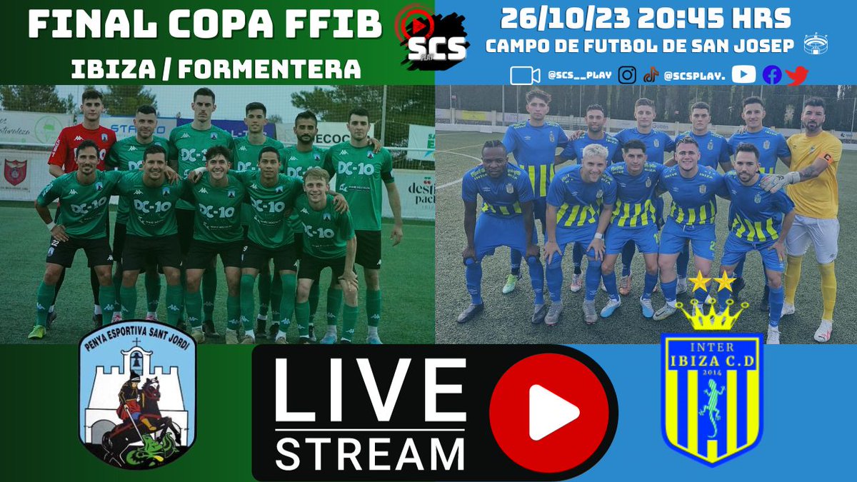 Mañana podrás vivir por nuestro canal la Final de la Copa <a href="/FFIB_oficial/">FFIB</a>
Que disputarán <a href="/pesantjordi/">PE Sant Jordi</a>
VS <a href="/InterIbiza/">Inter Ibiza</a> 

👇🏼🎥

youtube.com/live/wblUrUu03…