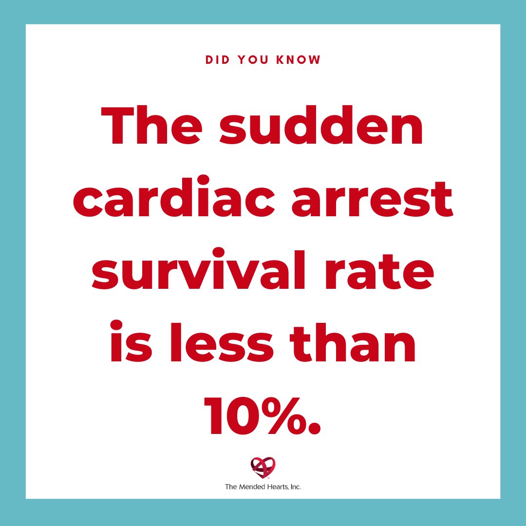 #DYK, the sudden cardiac arrest survival rate is less than 10%. A bystander administering hands-only CPR can triple a person’s chance of survival, and using an AED in the first minute of collapse can increase survival to 90%! Learn more: 🔗stopcardiacarrest.org