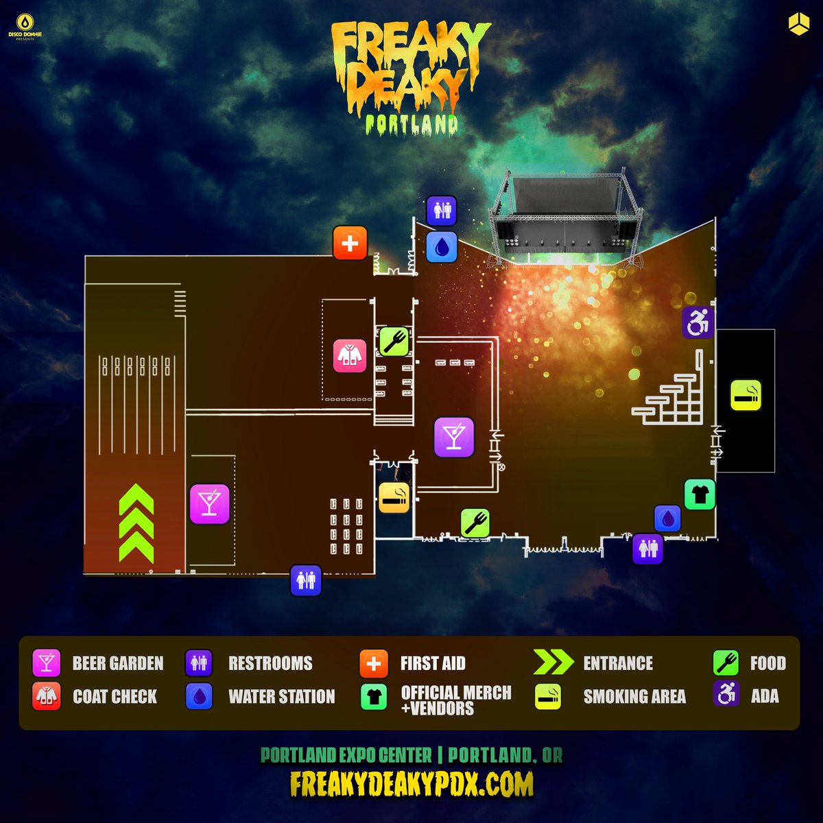 Get ready, FREAKS! The map for this years Freaky Deaky has arrived! Take a moment to familiarize yourself with the layout. 🗺️🧐 We can’t wait to see all of you at the Expo Center this weekend! 👻