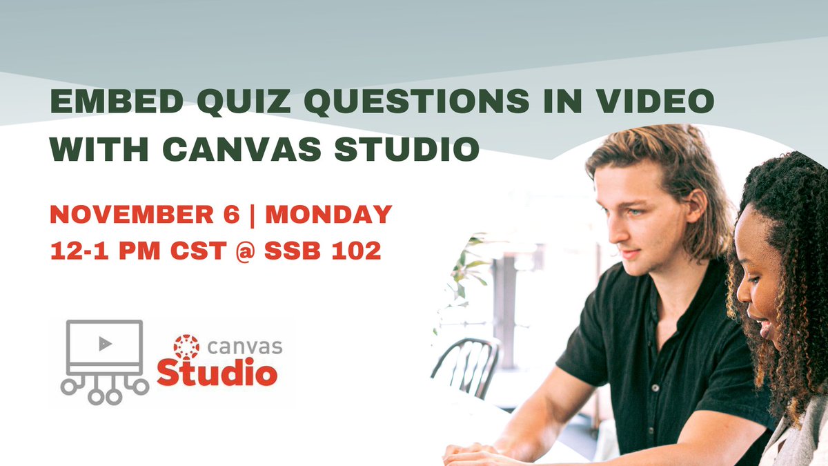 clearUNT's tweet image. Learn to develop, create, &amp;amp; host accessible course content in our Canvas Studio session on Nov 6. Canvas Studio uses existing browser-based video tools to create engaging videos for students.  Bring your laptop! Register: bit.ly/45adoah #FacultyDevelopment #CanvasStudio