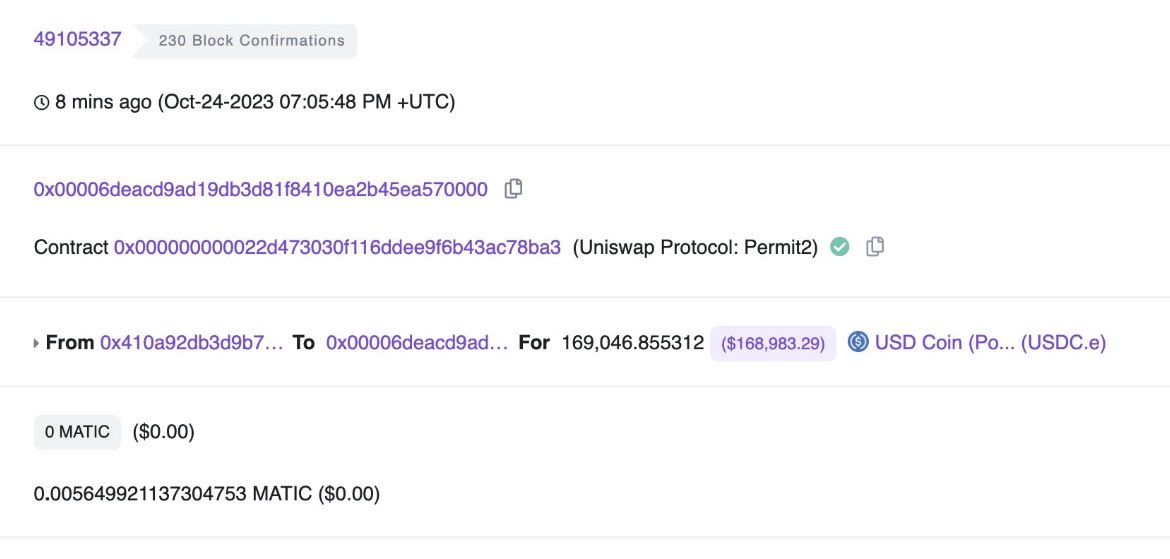 crypto_scam_'s tweet photo. someone lost $169K worth of USDC to crypto phishing on Polygon about 8 mins ago.

https://t.co/UPu4zwAYqY… https://t.co/hoaEw4FY13