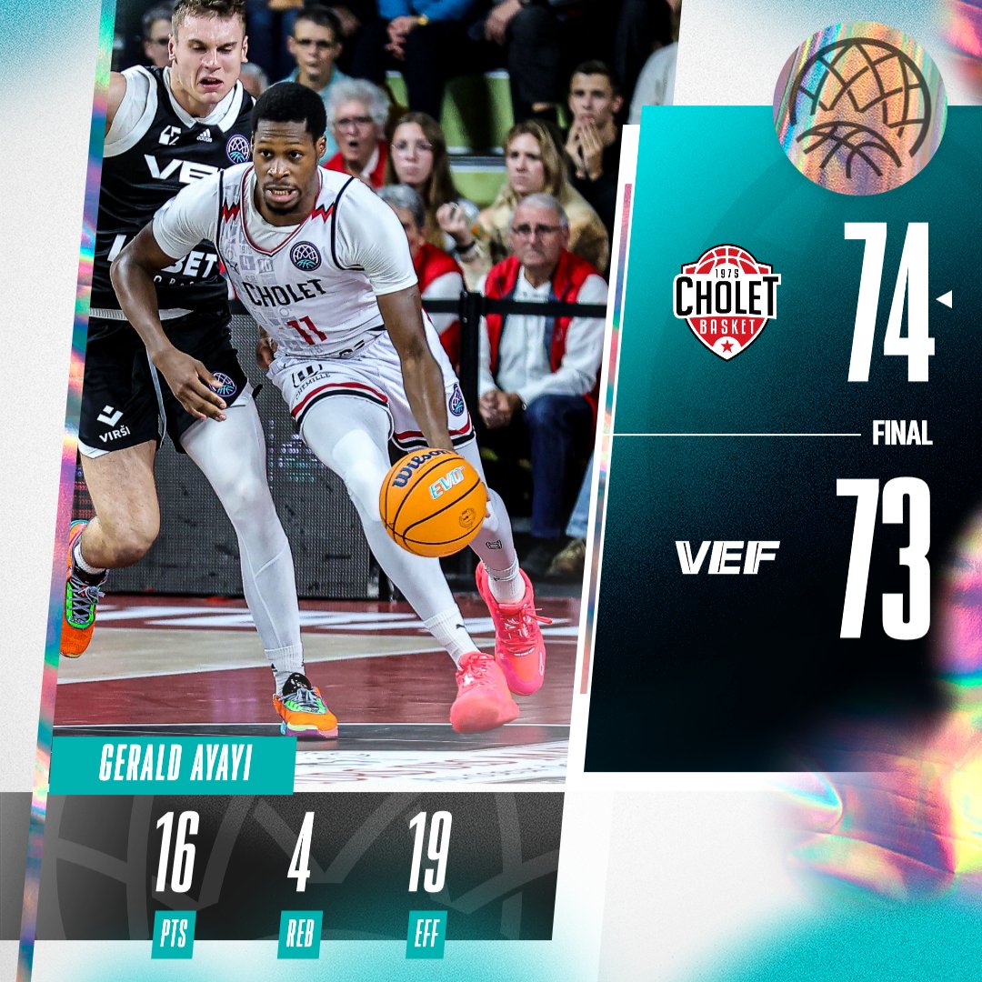 BasketballCL's tweet photo. First win of the season: Gerald #Ayayi and Emmanuel #Nzekwesi 𝗰𝗼𝗺𝗯𝗶𝗻𝗲𝗱 𝗳𝗼𝗿 𝟯𝟭 to power the French team to 1-1! #BasketballCL https://t.co/N1HRfhuo33