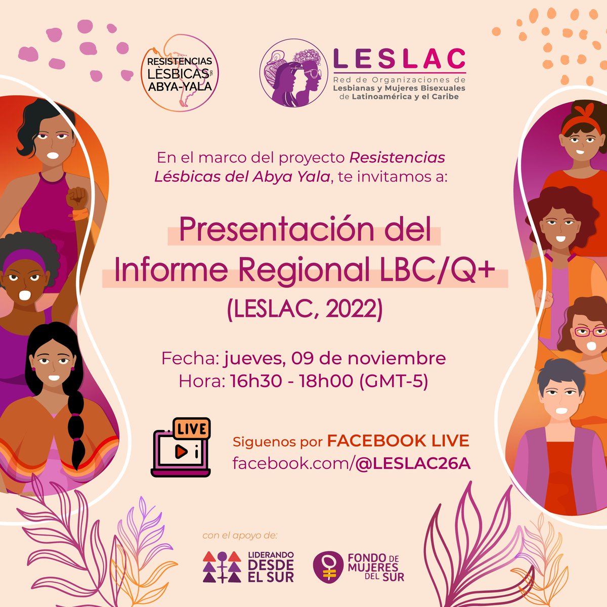 🧡🤍💜 #Atención 📣 amigas, hermanas, compañeras, activistas, colectivas de #Latinoamércia y el #Caribe y organizaciones asociadas a #LESLAC invitadas.

📚Este informe se ha construido en el marco del proyecto #ResistenciasLésbicas del #AbyaYala con el apoyo de @fmujeresdelsur