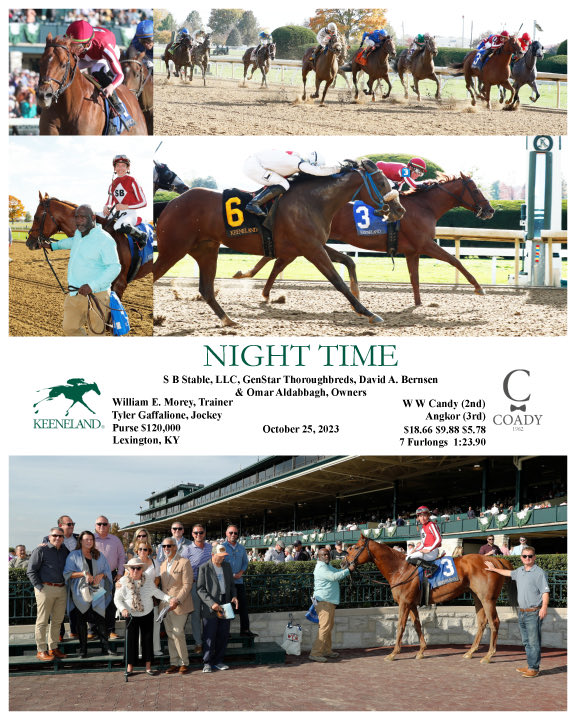 wemracing's tweet photo. Thanks to Night Time ! For a big W ⁦@keenelandracing⁩ . Thanks to owners Bernsen, Aldabbagh, Genstar and ⁦@sb_stables⁩ good ride ⁦@TGjockey⁩ looking forward to ⁦@ChurchillDowns⁩ , ⁦@TurfwayPark⁩ , ⁦@TampaBayDownsFL⁩ . https://t.co/poRfaM6syX