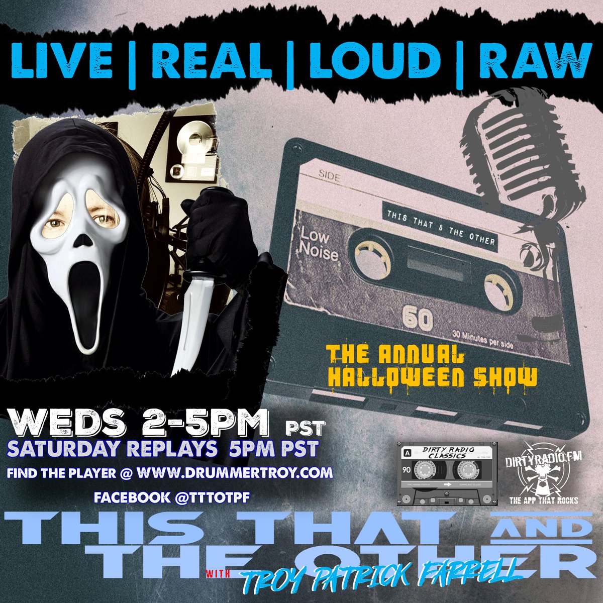 drummertpf's tweet photo. On NOW! #DeadAlive and LIVE 2-5pm PDT https://t.co/HoS5QVEJBB - The #AnnualHallowsEve Show - We Just spun #Dio Doing #WelcomeToMyNightmare - Coming up @laguns doing #DontFearTheReaper - And more stuff like that for 3 hours! #TuneInTurnUP https://t.co/HeuqA3xM95
