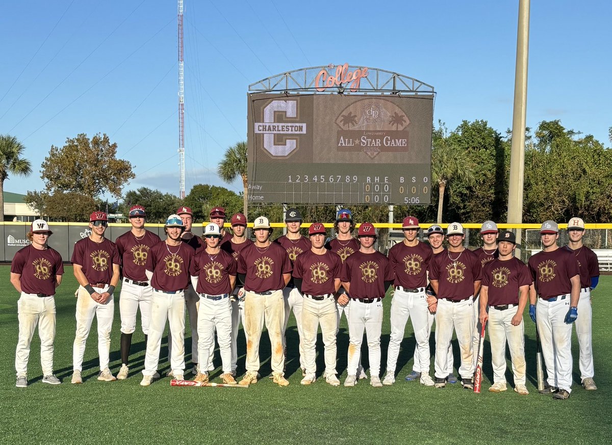 diamondprospect's tweet photo. Maroon vs. Gold. Our Lowcountry seniors have a beautiful night to play here at Patriots Point for our DP Fall League Senior All Star Game. https://t.co/zxb9KDeg5l