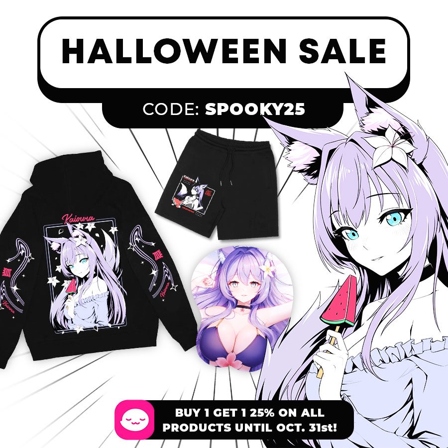 kaioura's tweet photo. UwU Market is hosting a Halloween sale!! 🎃 
Buy 1 item from my collection and get one 25% off using code 👻 SPOOKY25 👻 off all products until Oct 31st 🧡 https://t.co/pftJipBl6L
