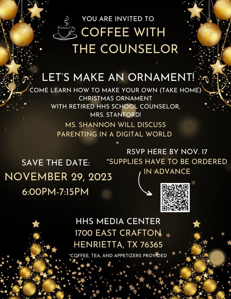 Join us! This will be a Wed. evening event to avoid conflict with other school related activities and to give more parents the opportunity to attend. For current HISD parents/guardians. We will not be set up for children. Make &amp; take ornament, handouts, and appetizers! RSVP!
