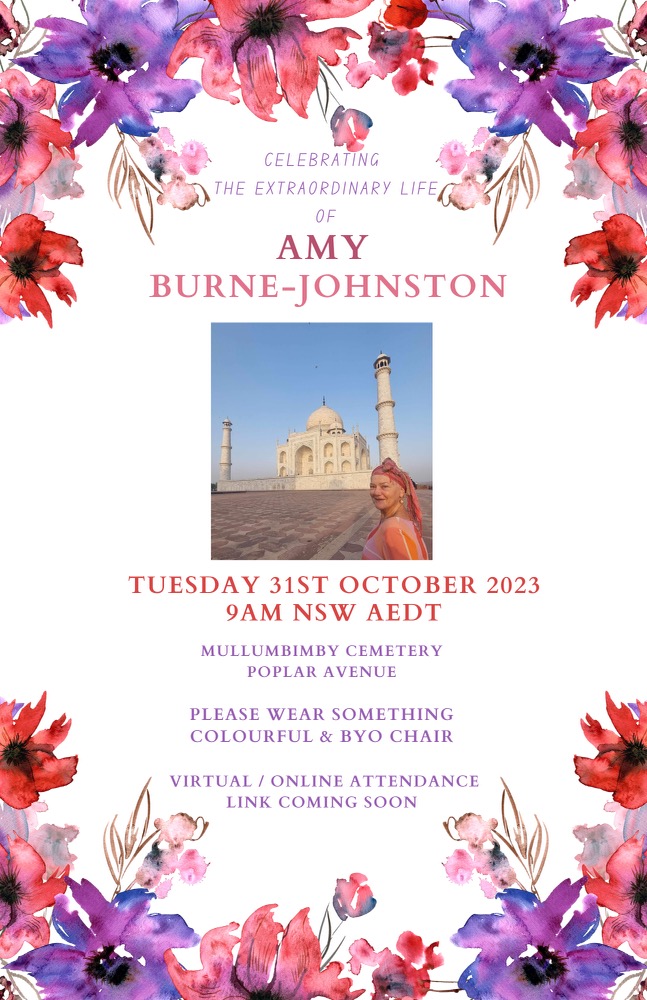 It is with great sadness to announce that Amy passed away on Monday 23rd October. 

There will be a celebration of her extraordinary life on Tuesday 31st of October.