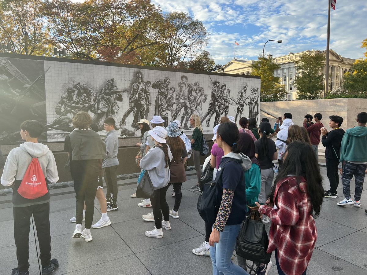 Quick pit stop at the WW1 memorial to hear some facts about “The Great War”