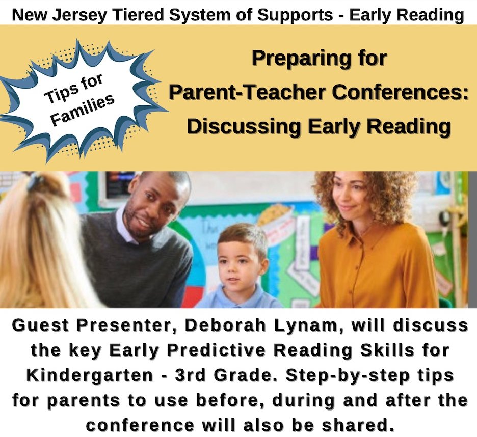 NJ Families - Don't miss next week's free online workshop 'Preparing for Parent-Teacher Conferences: Discussing Early Reading'. We will discuss early reading skills & how to discuss your child's development with teachers. Thurs 11/2 at 7 PM. Register at spanadvocacy-org.zoom.us/meeting/regist…