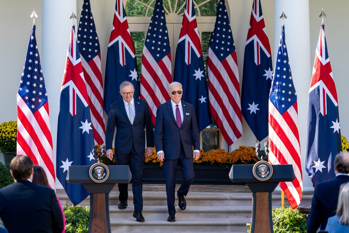 WhiteHouse46's tweet image. The United States and Australia will continue to stand as one to forge a better future for all.