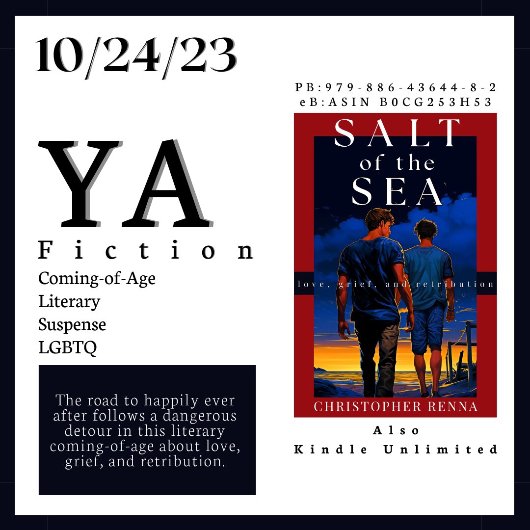 The road to happily ever after follows a dangerous detour in this literary coming-of-age about love, grief, and retribution.

#BookRecommendation #ya #youngadult #LGBTQ #GayRomance #thrillerbooks 

amazon.com/Salt-Sea-Chris…