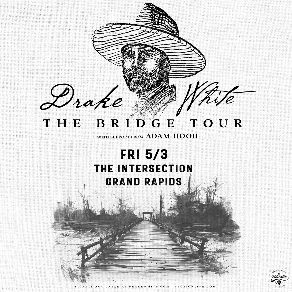 Tonight at The Intersection - @B93dotcom presents @DrakeWhite The Bridge Tour with @adamhoodmusic All Ages | Doors 6:30pm | 🎫 bit.ly/DrakeWhiteGR24