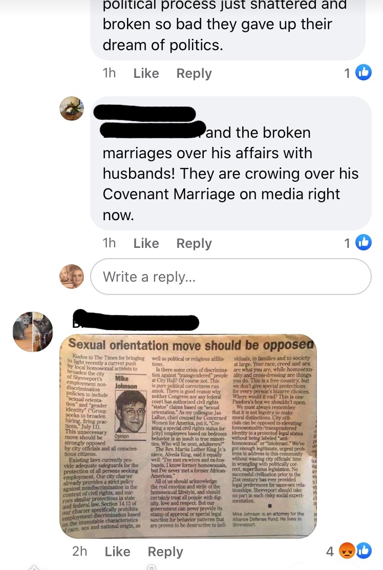 Wow! I was just reading some local chat on Ole Closet case Mikey that I didn’t know! These are outstanding people in my community that I know so I believe them! Wow! Explains a lot!!