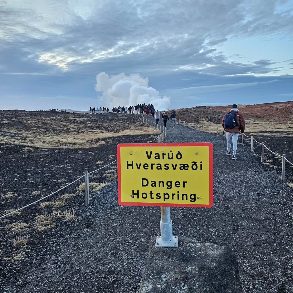 HARGeography's tweet photo. We have arrived in Iceland safe and sound 🇮🇸 
When we arrived we jumped straight into tourist mode with 'The Bridge between contents ' and Gunnihver steam vents. https://t.co/2DCWqLD2UM