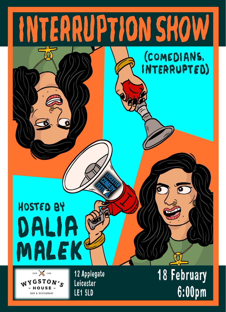 Interruption Show (@interruptionsss) on Twitter photo Interruption Show w/<a href="/DALIA/">DALIA MALEK ā„</a> is coming to <a href="/LeicsComedyFest/">Leicester Comedy Festival</a> on 18 February at 6pm at <a href="/WygstonsHouse/">Wygstons</a>!šļø
Get yer tix: comedy-festival.co.uk/events/interru⦠Interruption Show w/<a href="/DALIA/">DALIA MALEK ā„</a> is coming to <a href="/LeicsComedyFest/">Leicester Comedy Festival</a> on 18 February at 6pm at <a href="/WygstonsHouse/">Wygstons</a>!šļø
Get yer tix: comedy-festival.co.uk/events/interruā¦
