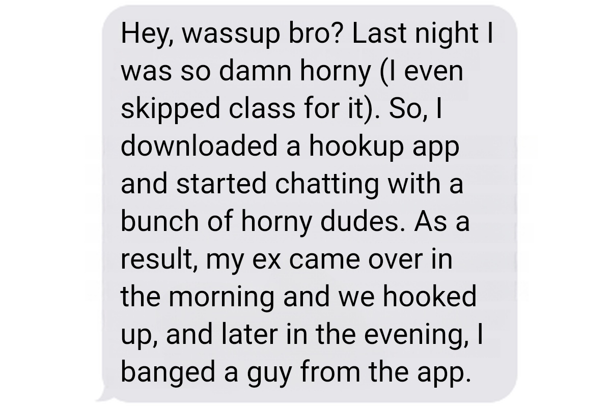 TabooTextsx's tweet photo. Whoa 😱📱💦 Talk about a wild night 🌃😈 Check out this juicy confession from one of my subscribers! 😮👀 #TooHotToHandle #ConfessionsOfTheBold #WednesdayThought https://t.co/Ce3eiUR6uQ