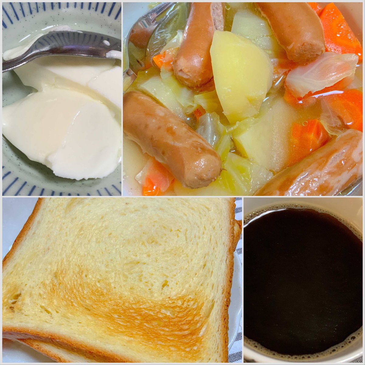 OfficeSouthLake's tweet photo. おはようございます。
ちょっと冷え込んだ朝。昨夜しこんだポトフが良い感じに出来ていました♪( ´▽`)
あきらぱんさんの超リッチトースト、ヨーグルト、コーヒープラスでスタートです♪( ´▽`)
#ポトフ #CookingPro #電気圧力鍋 #トースト #コーヒー https://t.co/s1ginSbacr