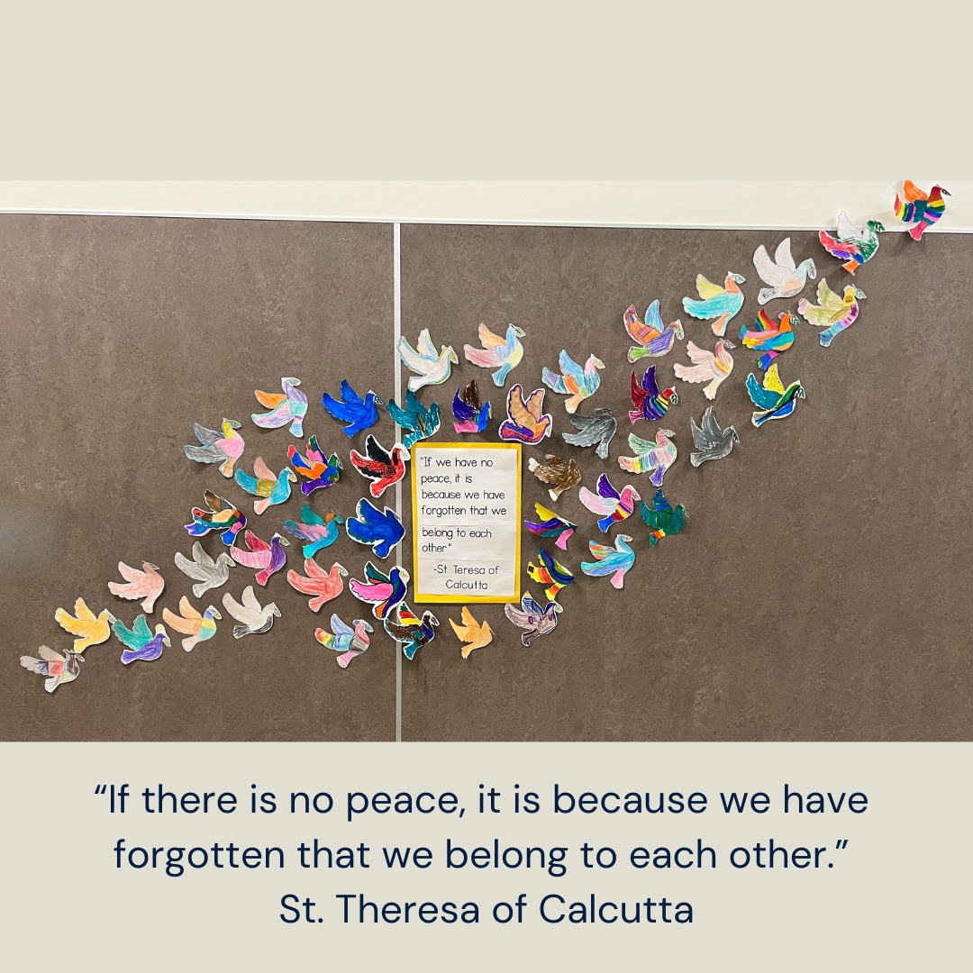 ASBSeattle's tweet photo. Thank you to our kindergartners who joined Pope Francis’ call for peace. Our students prayed for peace and made doves to spread peace in our school, community, and world. #calledtoserve #weareASB https://t.co/OpndApzv9I