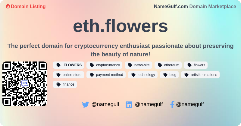 ngmbot's tweet photo. 🔥 Listing: https://t.co/koQB5WI69l on @namegulf
✨ The perfect domain for cryptocurrency enthusiast passionate about preserving the beauty of nature!
👉 Checkout listing: https://t.co/jKm8QEfvoE
#domainforsale #domains #marketplace #buyselldomains https://t.co/BQsH2IoI0J