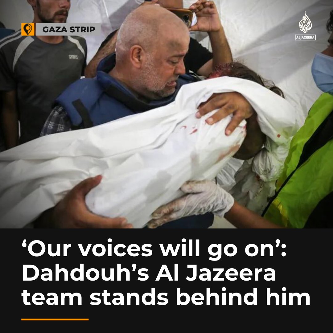 Gaza bureau chief Wael Dahdouh’s colleagues pay tribute to the veteran reporter as he mourns his family killed in Israeli air raid aje.io/wxvvnb