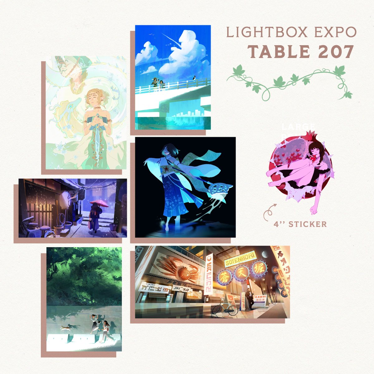 Catalogue for @LightBoxExpo this weekend! Will be debuting my art book along with some other fun stuff 🌹#LBX2023 Come say by and say hi :^) 