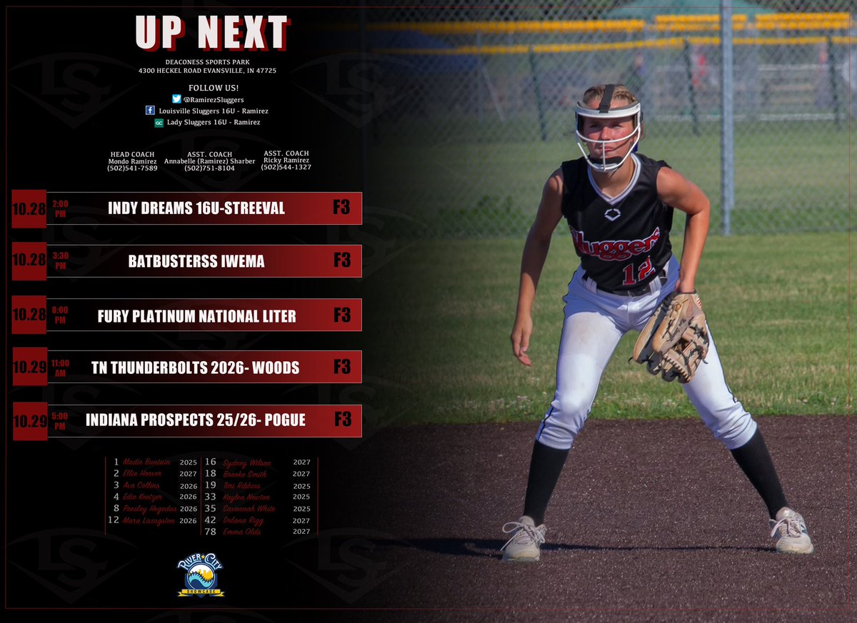 Heading to Evansville this weekend! Can’t wait to get started at the River City Showcase! #sluggers ❤️