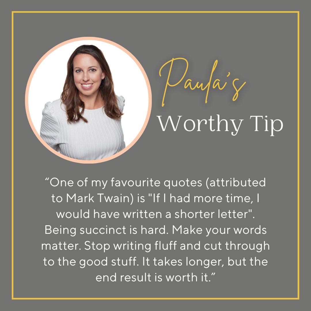 Sometimes less is more! 🌟 Check out our president and founder, Paula Worthington's Worthy Tip!